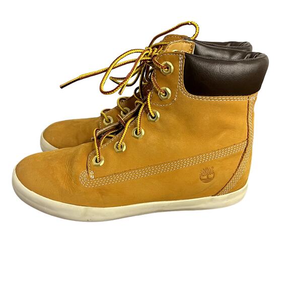 Timberland Womens 6" Glastenbury Wheat Nubuck Leather Lace Up Boots Size 6 - Picture 6 of 9